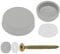 Snap-On Two Piece Dome Screw Cover Caps - Pack of 50 Large Matt Caps & Bases : Light Grey