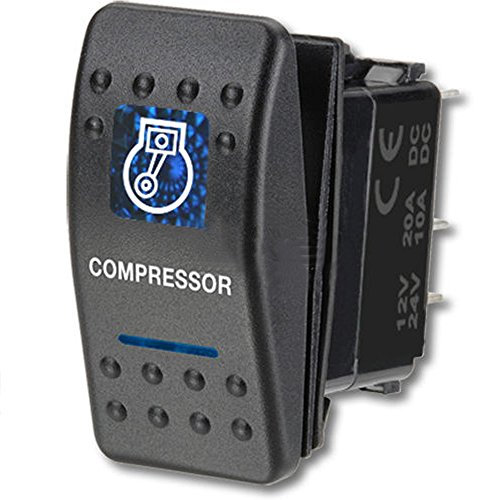 E Support™ Interrupteur ¨¤ Bascule Commutateur Lampe Lumi¨¨re LED Bleu 12V 20A pour Voiture Bateau Compressor Light
