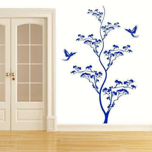 wandtattoo-factory Japanischer Kirschbaum - 190 x 115cm - Farbe: Königsblau