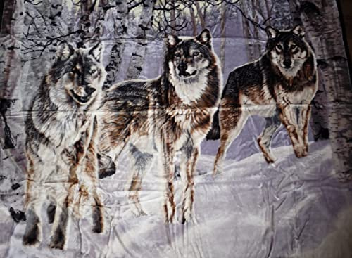 Kuscheldecke Tagesdecke Wohndecke Motiv Wolf / Wölfe 160x200cm