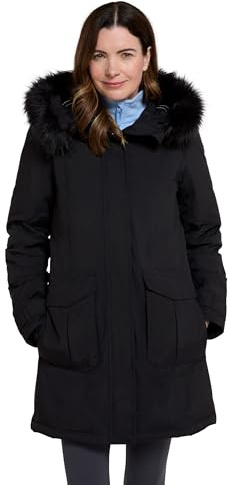 Mountain Warehouse Aurora Extreme Womens Down Jacket | Ladies Water Resistant Puffer Coat with Faux Fur Trim Hood, Warm & Comfy Thermal Tested -40 °C with Zipped Pockets for Winter