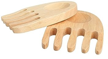 T&G Salad Hands in Natural Hevea Wood L150mm