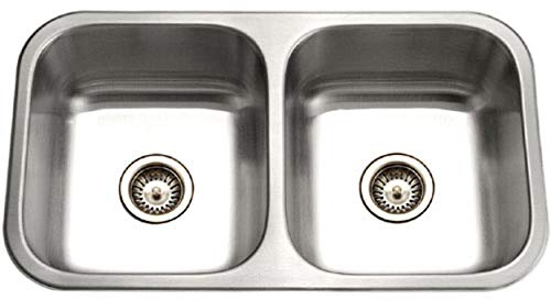 Houzer ED-3108-1 Elite Series Undermount Stainless Steel 50/50 Double Bowl Kitchen Sink