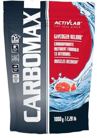 Activlab CARBOMAX 1000g, Kohlenhydrat mit Vitaminen, Energie und Glykogenauffüllung, für Training, Regeneration nach intensivem körperlichem Training, Grapefruit
