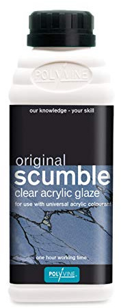 Polyvine Original Scumble Glaze – Decorative Clear Acrylic Glaze for Walls & Furniture – Water-Based Translucent Colourant Medium for Colour Washing, Marbling & Stippling – 1 Hr Working Time