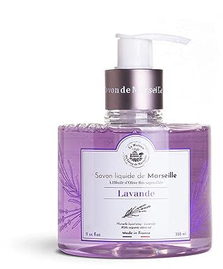 Maison Du Savon De Marseille - French Liquid Soap Made with Organic Olive Oil - Lavender Hand Wash - 330 Millilitres