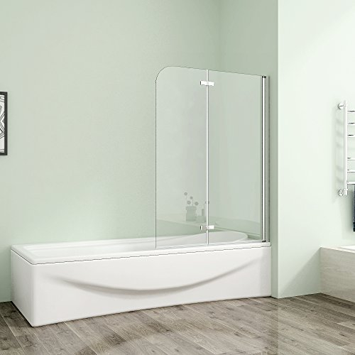 120x140cm Duschabtrennung Badewannenaufsatz Badewannenfaltwand 6mm Duschwand Badewanne mit Nanobeschichtung Glas
