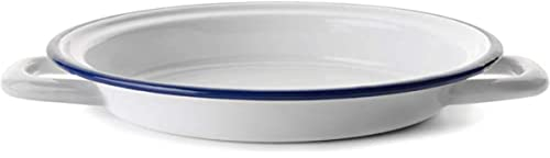 Ibili - Bandeja Redonda con Mango, 24 cm, acero, color blanco, 1 unidad