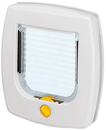 Ferplast Gattaiola, Porta per Gatti, Entrata e uscita controllabile 4 vie, Porticina per Gatti, Taglia S, Bianco