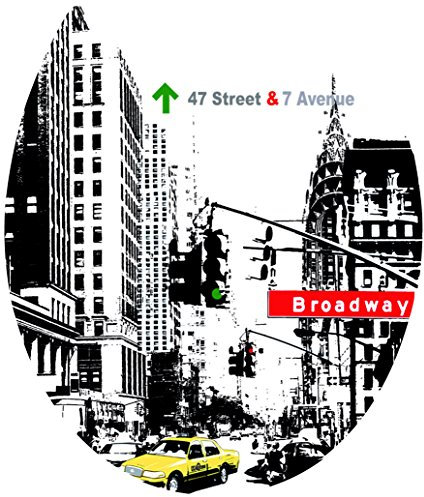 PLAGE 260201 Adhesivo de decoración para Tapas de WC Sticker Smooth, City, 40 x 34 cm