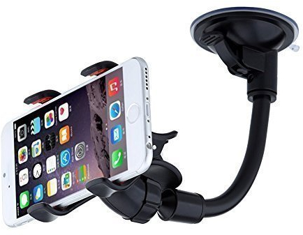 URPOWER Car Mount Phone Holder Car Phone Holder for The Car Long Arm on Windshield Universal Car Holder Car Charger for iPhone 5S/6/7/6S/SE (Grau)
