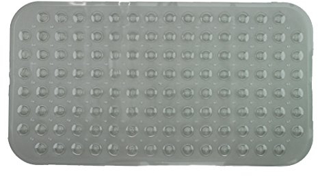Brandsseller Tapis de Baignoire 70 cm x 38 cm Antidérapant Mat de Baignoire Anti-Glisse avec Ventouses - Gris Transparent