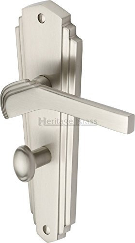 Waldorf Bathroom Door Handle (Set of 2) Finish: Satin Nickel