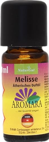 AROMARA Ätherisches Duftöl Melisse indicum/Cymbopogon winteramius 10 ml reine ätherische Öle für Duftlampe Raumduft Aromatherapie