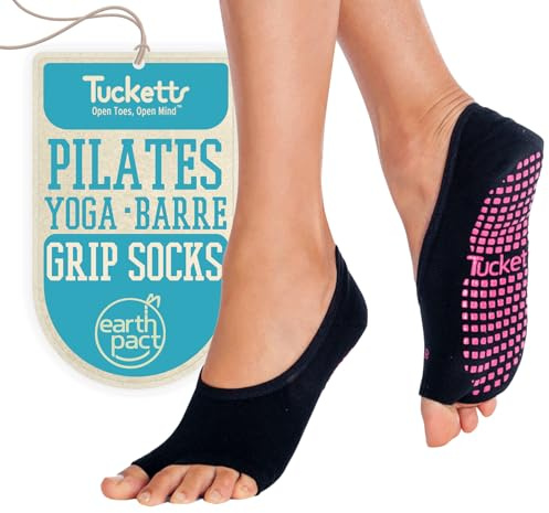 Tucketts Yoga Socken für Frauen - rutschfeste Haftsocken ohne Zehen - Stoppersocken (Damen) – Pilates Socken Geeignet für Pilates - Barre - Ballett