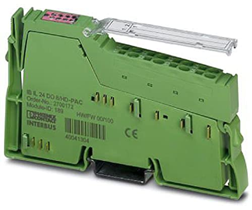 PHOENIX CONTACT IB IL 24 DO8/HD-PAC Inline, Digitalausgabeklemme, Digitale Ausgänge 8, 24 V DC, 500 mA, Anschlusstechnik 1-Leiter, Übertragungsgeschwindigkeit im Lokalbus 500 kBit/s
