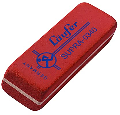 Läufer 00340 Supra 0340 Radierer, Radiergummi aus Kautschuk, rot