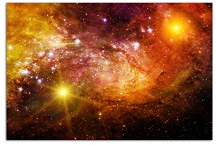 120x80cm - Fotodruck auf Leinwand und Rahmen Sterne Galaxie Weltall - Leinwandbild auf Keilrahmen modern stilvoll - Bilder und Dekoration