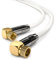 deleyCON 1,5m Cavo Antenna SAT HDTV Satellitare Coassiale - 2x Connettore f ad Angolo (90° Gradi) - Connettore Metallico - Bianco