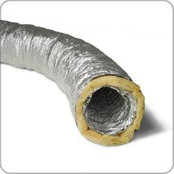 Aluminium foil Insulated Flexible ducting. 150mm Diameter x 10m Long, hydroponics Grow Room, Ventilation Bathroom Kitchen Extraction