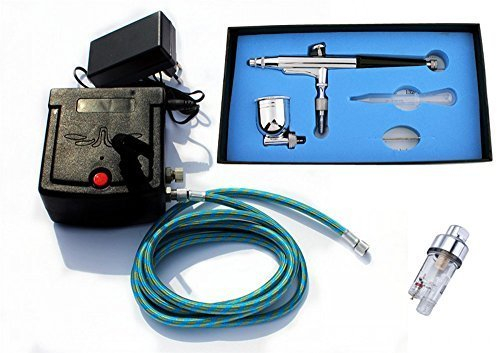 ABEST Verkauf 0,3 MM Dual Aktion Airbrush Kompressor Komplettbausatz für Kuchen machen Spielzeug Hobby Modelle mit Mini-Filter AC06-32F