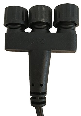 Köhko 12V 3-Fach-Verteiler (IP44) mit 50cm Anschlusskabel für Außenbereich oder Unter Wasser - geeignet für Sringbrunnen Pumpe LED-Beleuchtung Lichterkette 29013