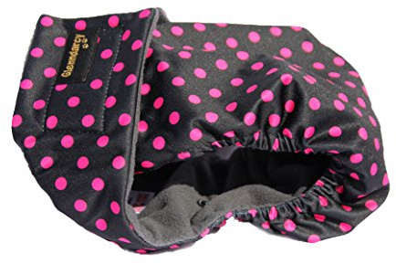 Glenndarcy Hundewindeln - OHNE SCHWANZLOCH - für z.B FRENCHIES und Bulldoggen - Black Pink Dots Medium Long & 2 Washable Pads