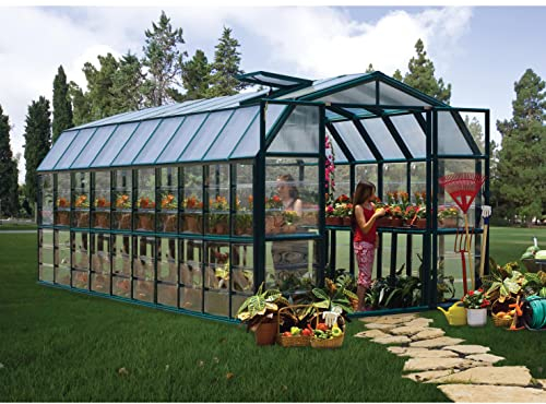 Canopia by Palram Serre de Jardin Grand Gardener 16.9m² (Verte) Cadre en Aluminium, Panneaux en Polycarbonate, Résistant aux UV