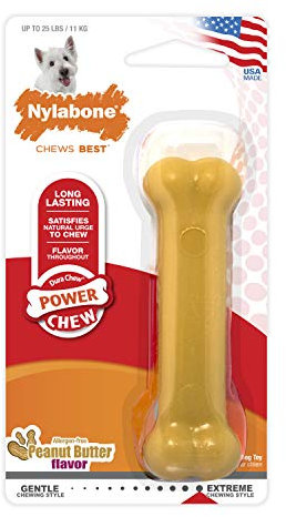 Nylabone Extreme, Kau- und Zahnspielzeug für Hunde, Hundeknochen, für aggressiv / Starke kauende, Erdnussbutter-Geschmack, für kleine hunde bis 11 kg