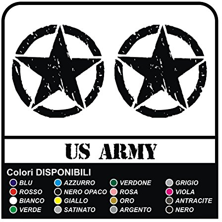 GRAFIC 3 Aufkleber Stern Militär US Army Motorhaube und Tür Offroad Aufkleber für Auto (Silber)