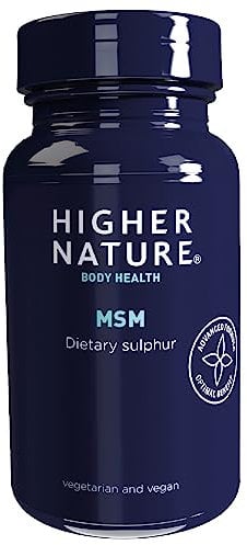 Higher Nature - MSM - Dietary Sulphur - High Potency 1000mg MSM - Odourless MSM Tablets - Vegetarian & Vegan - 180 Tablets