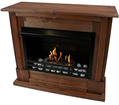 Kaminbau Mierzwa Gel und Ethanol Kamin Modell Emily Deluxe inkl. Edelstahl Brenner Nussbaum
