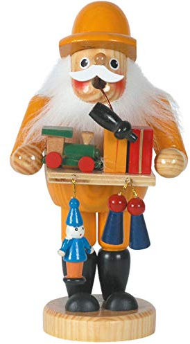 OBC Räuchermännchen Händler, H: 18 cm, gelb, handbemalt im Kunsthandwerks-Stil