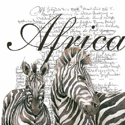 African Zebra (weiß) Servietten – 33 x 33 cm