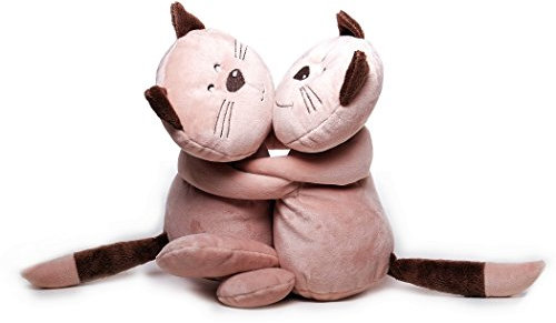 Inware 7769 - Kuscheltier Katze Mia und Pia, Katzenpärchen, 27 cm, Schmusetier, Plüschtier