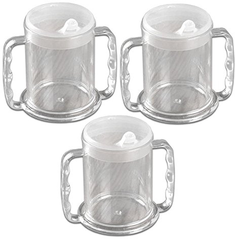 Wide Base Drinking Cup with Two Lids - Triple Pack Healthcare
