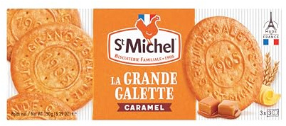 St Michel La Grande Galette Butter Cookies, Caramel, 6.2 Ounce