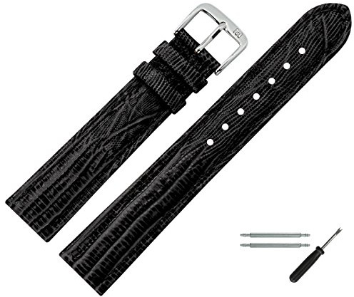 MARBURGER Uhrenarmband 14mm Leder Eidechse Prägung - Werkzeug Montage Set 35514