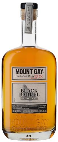 Mount Gay 1703 Black Barrel 70cl - Rum di Barbados pregiato e invecchiato. Note legnose e burrose. 43% Vol.