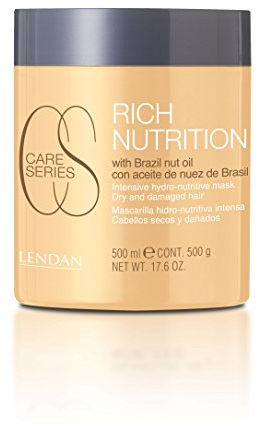 LENDAN Feuchtigkeitsspendende Haarmaske – Rich Nutrition – 500 ml – trockenes und geschädigtes Haar – mit brasilianischem Nussöl – nährt und spendet intensive Feuchtigkeit für das Haar, repariert