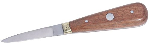 Austernbrecher aus Messerstahl, mit edlem Holzgriff und Messingring, extra schwere Qualität/Länge: 16 cm | ERK