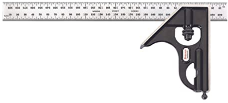 Starrett 11MH-300 Vierkantkopf aus Gusseisen mit normaler Klingenkombination quadratisch, schwarze Faltenoberfläche, Größe 300 mm
