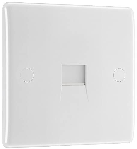 BG Electrical 8BTS/1-01 Single Secondary Telephone Slave Socket, Round Edge, White