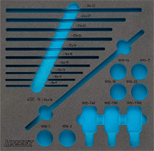 HAZET 2-Komponenten Weichschaumeinlage 163-211L, Länge 344 mm | Länge 344 mm, Breite 342 mm, 90 g, 2/3 (344 x 342 mm) , L x B: 344 mm x 342 mm, Antrieb 100030 Weichschaumeinlage,