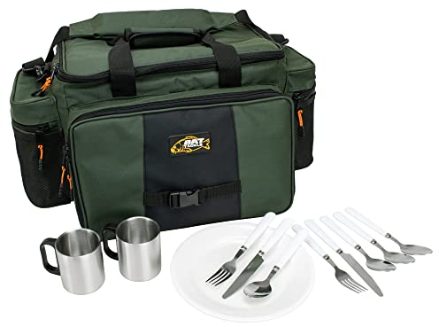 BAT-Tackle Dinner Carryall Bag | Cutlery Set inkl. thermoilosiertem Fach | Camping Besteck Set | Kochgeschirr