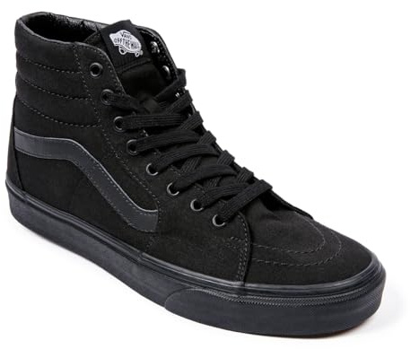 Vans Unisex Sk8-Hi Unisex Sneakers, Black/Black/Black, 12.5 US Women/11 US Men