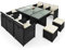 Casaria® Polyrattan Gartenmöbel Set Cube Tisch 180x120cm 6 Stühle 4 Hocker 7cm Auflagen Draußen Platzsparend Wetterfest Garten Terrasse Möbel Sitzgruppe