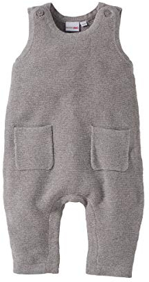 Bornino Strick-Strampler ohne Fuß - Baby-Overall mit Druckknöpfen im Schrittbereich & aufgesetzten Taschen - Einteiler aus reiner Baumwolle - Größe 74