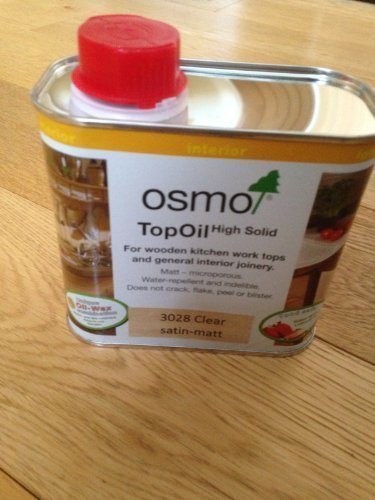 4 X Osmo Top Oil 3028 Clear Satin-Matt 0.5Ltr For Wooden Kitchen Work tops