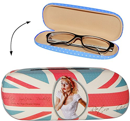 Brillenetui/Brillenbox - Vintage - Retro Design - Girl - Hardcase/Hartschale - extrem stabil - Etui mit Motiv - für Brille oder andere Kleinigkeiten /..